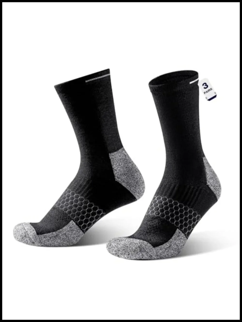 Merino Wool Calf Compression Work Athletic Socks 3 Pair Pack